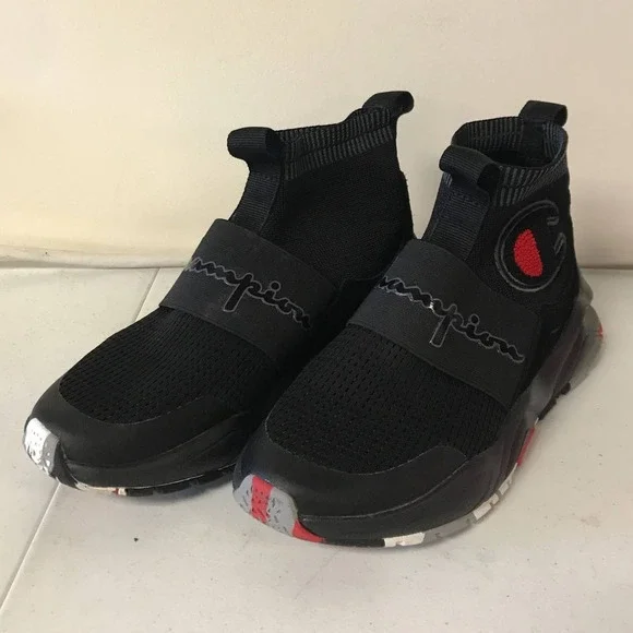 Champion Big Kids Rally Pro Shoes, Size 4.5y, Black / Red - Picture 3 of 7